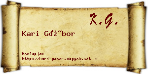 Kari Gábor névjegykártya